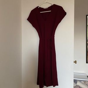 Dark berry red wrap dress